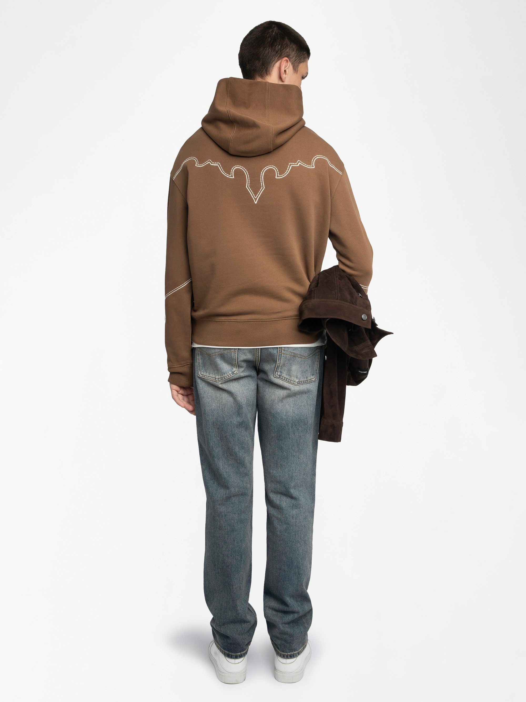 Sweeny Sweatshirt - Long-sleeved hooded sweatshirt with western cutouts.